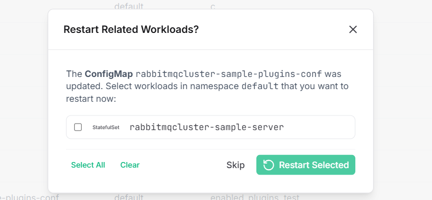ConfigMap StatefulSet Restart Prompt