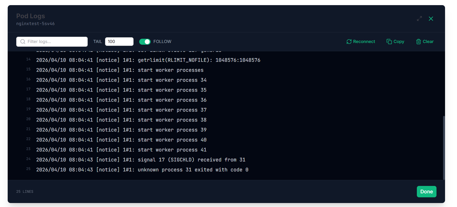 Pod Level Log Analysis