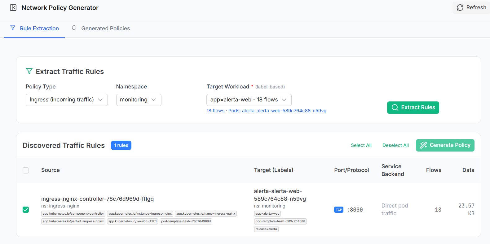Kubernetes Network Policy Firewall